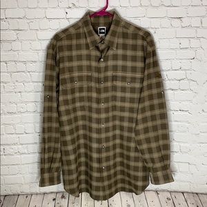 Vintage North Face Button-up Brown Flannel Shirt M